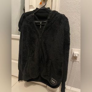 Calvin Klein Performance Black Zip Up Sherpa Hooded Jacket